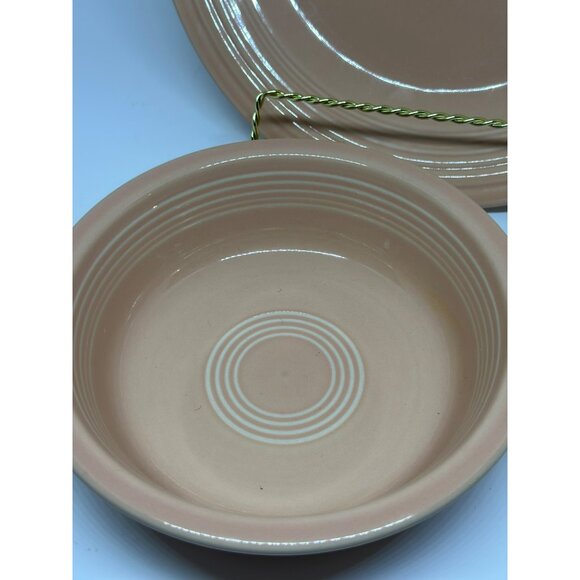 VTG Fiestaware Apricot Dinner Plate & Cereal Bowl Set | Retro Fiesta Dinnerware - Picture 2 of 9